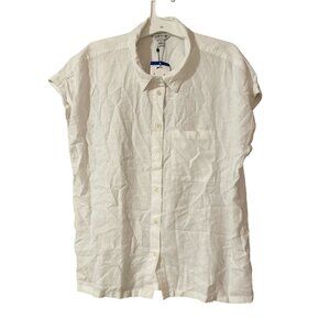 Women's Short Sleeve Linen Blend shirt, Orvis, L,White, NWT
